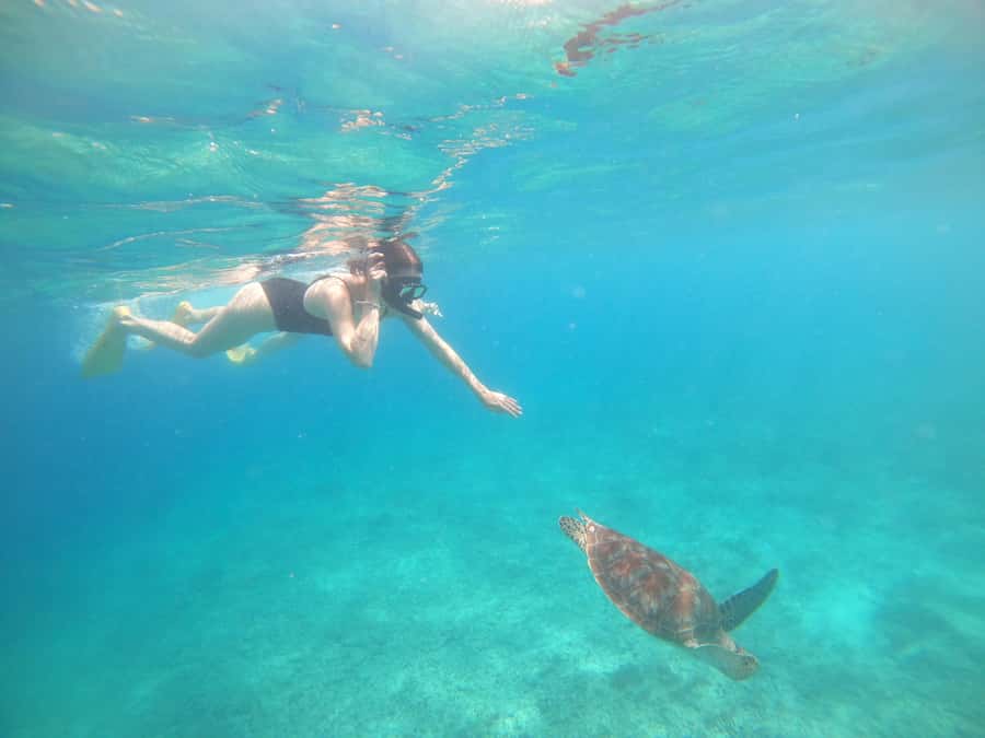 4 Hours Snorkeling 3 Gilis ( Trawangan,Meno, Gili air) - Getting geared up: fins sized, life jacket on, then out on the water