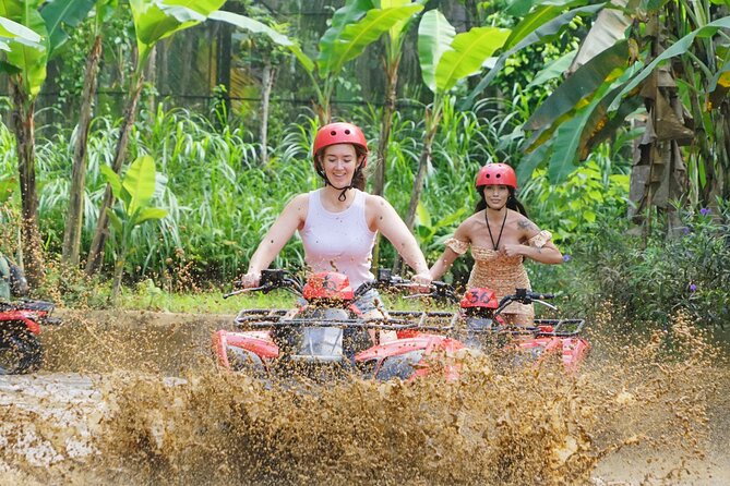 Bali ATV Quad Adventure - Ubud Monkey Forest and Waterfall - The ATV quad adventure: safety gear first, then uphill and muddy fun
