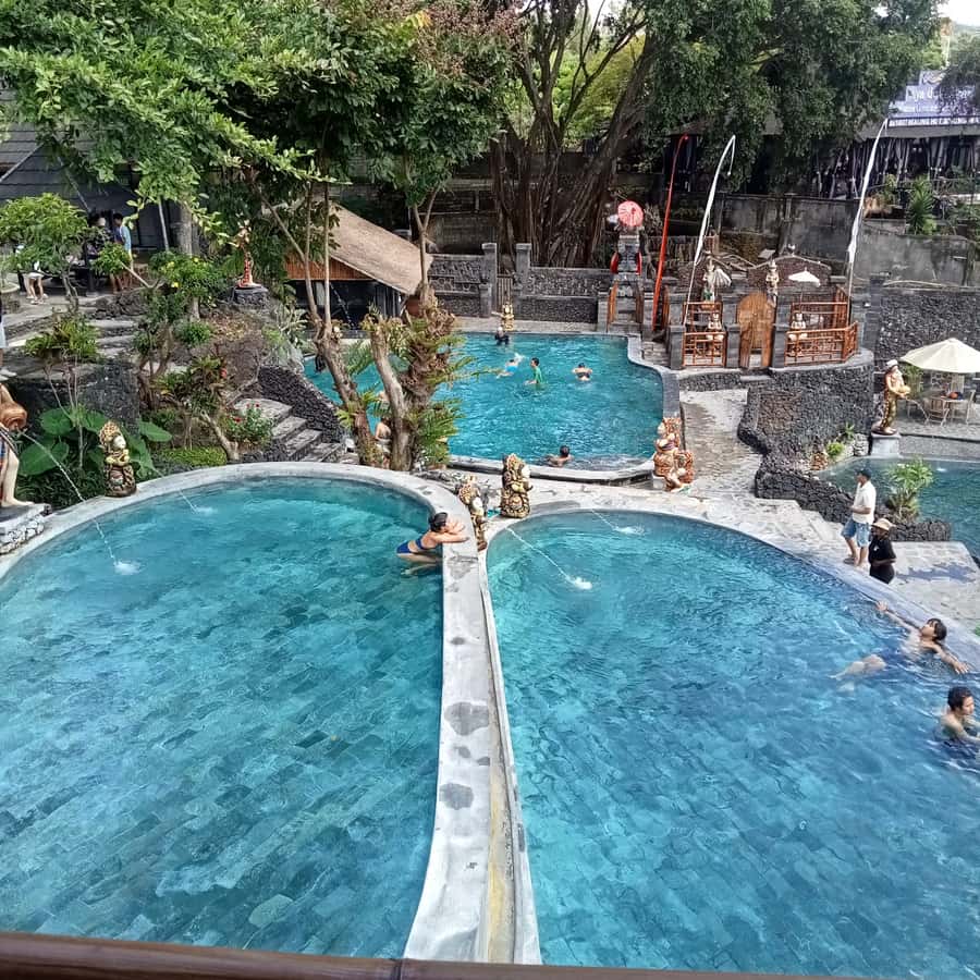 Bali: Batur Natural Hot Spring Entrance Ticket - The view plan: Mount Batur and lake scenery from the pools
