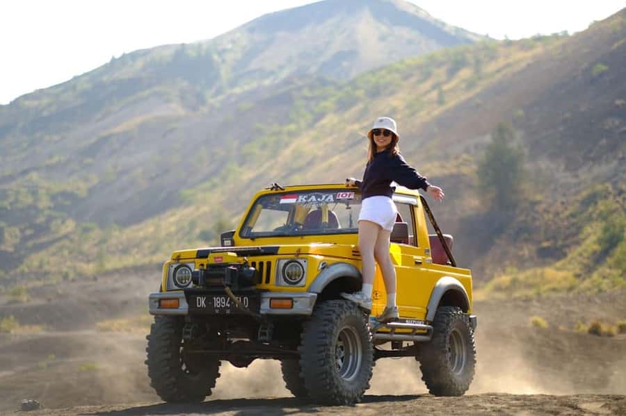 Bali: Day/Sunset Mount Batur 4WD Jeep and Natural Hot Spring - What you’ll see on the volcano: lava fields and working farms