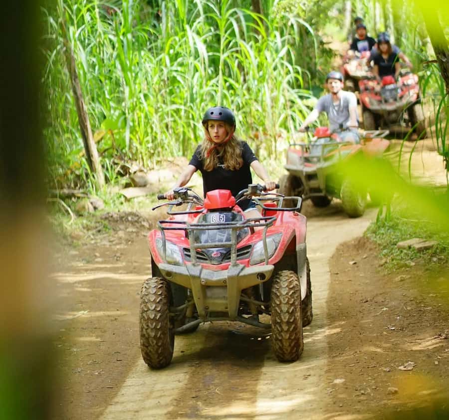 Bali: Gorilla Cave Quad Bike Tour & Cretya Infinity Pool - Rice terraces, jungle paths, rivers, and waterfalls