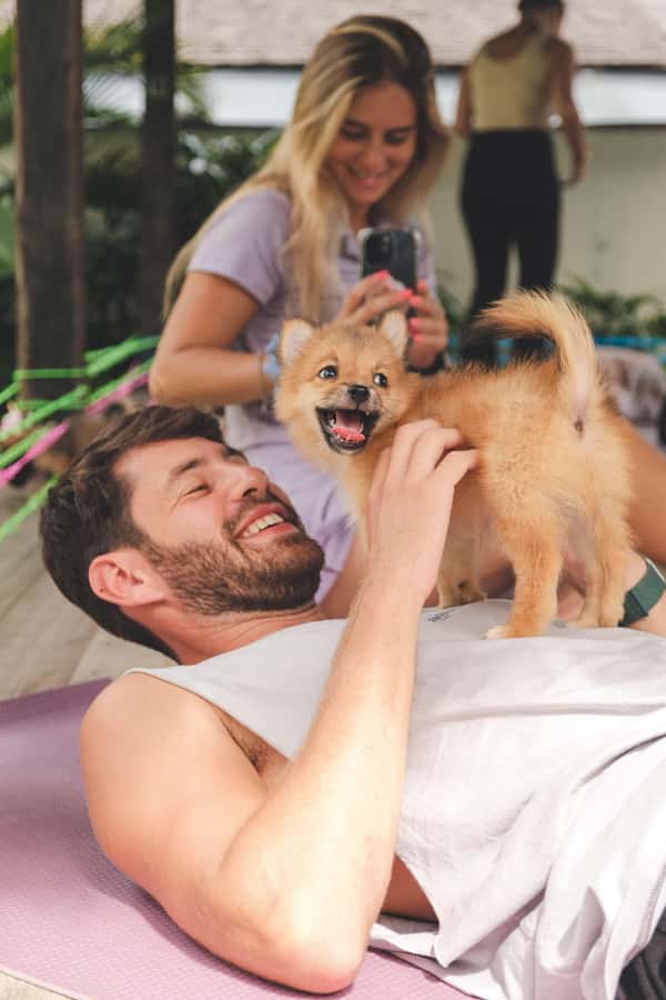 Bali: Puppy Yoga in Canggu – #1 Thing to Do - The 75 minute flow: check-in, yoga, puppy play, photos