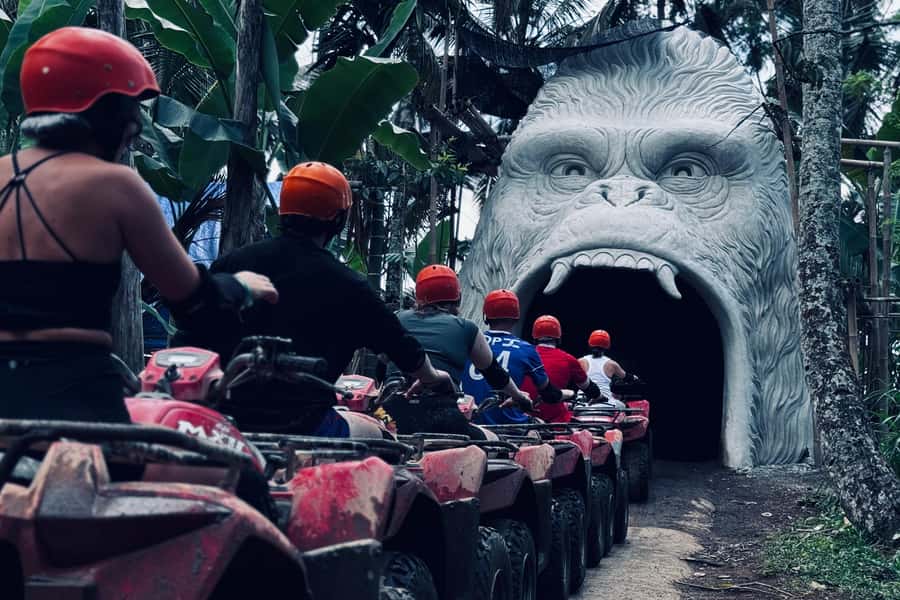 Bali: Ubud Gorilla Face ATV and Ayung Rafting Trip with Meal - The ATV Ride Through Rice Paddies and Toward Gorilla Face Cave