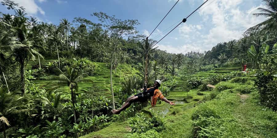 Bali: Ubud Swing, Zipline, SkyBike in a Private Rice Terrace - What the U Fun Field loop feels like in real life