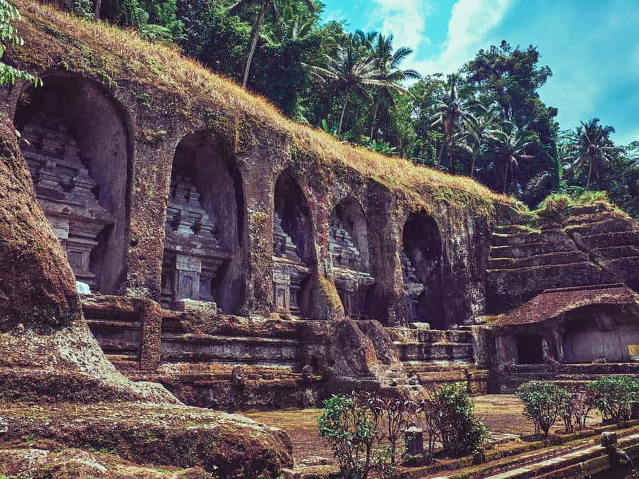 Bali: Ubud Traditional Balinese Purification - Gunung Kawi Temple: stone shrines in rice terraces and river valleys