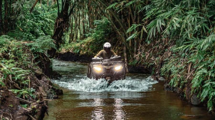 Bali: Waterfall Gorilla Cave ATV & Ubud Rafting Trip & Lunch - The ATV Ride: 1.5 Hours Across Bamboo, Caves, and Mud