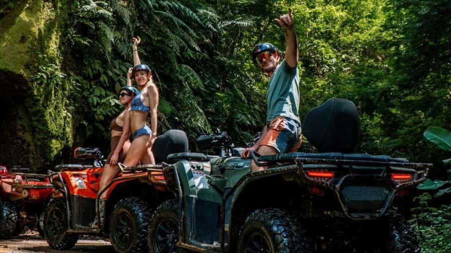 Bali: Waterfall Gorilla Cave ATV & Ubud Rafting Trip & Lunch - Kingkong Face Cave and the Rice Field Views: Stops That Break Up the Adrenaline