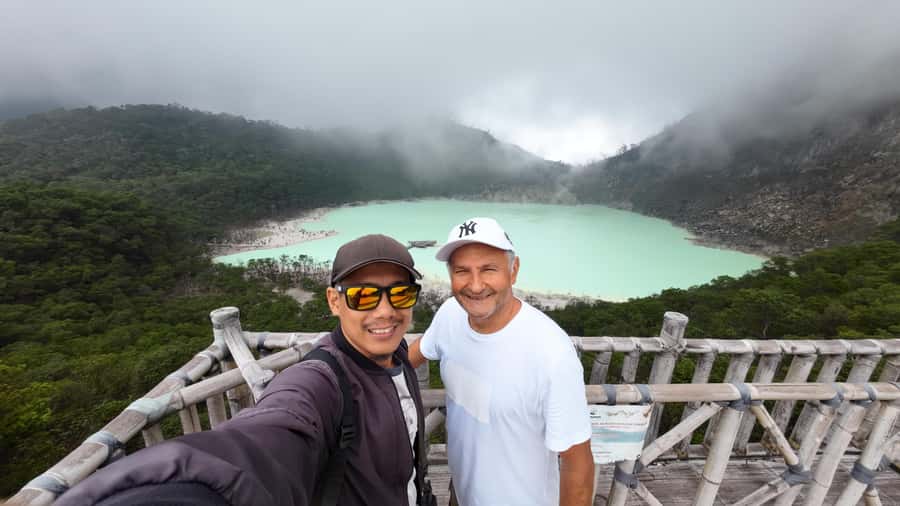 Bandung : White Crater, Tea Plantation Tour Guide Bandung - A Java day trip that mixes crater views, tea time, and a hot spring swim