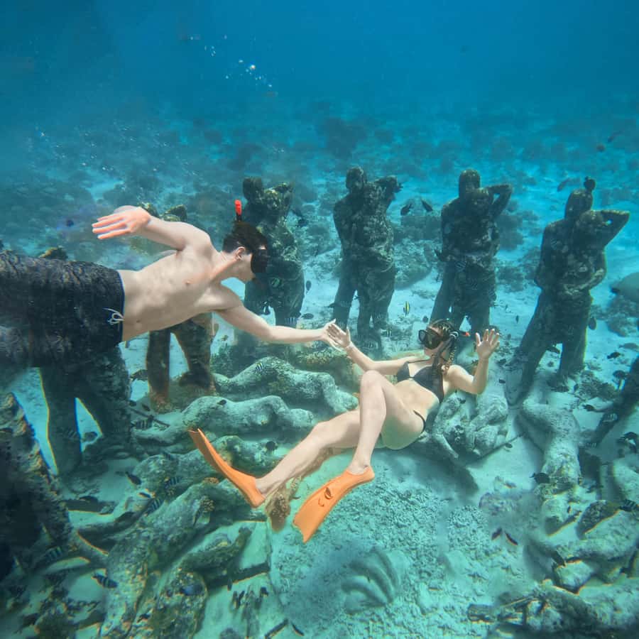 From Gili Trawangan: Gili Islands Snorkeling Boat Tour - Snorkel Stop 1: The Nest Underwater Statues and Coral You Can Actually See