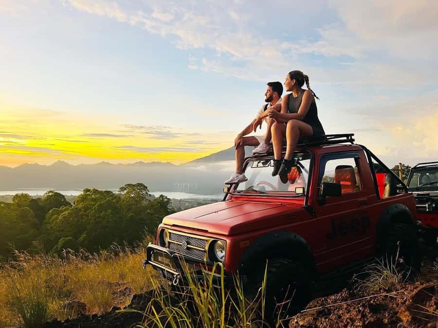 From Ubud: Mount Batur Shared Jeep Sunrise & Hot Spring Tour - Mount Batur at sunrise, without the hike