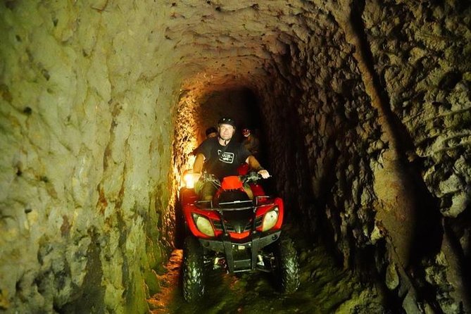 Jungle ATV Quad Bike Through Gorilla Face Cave - How solo and tandem rides work on the ATV 250cc