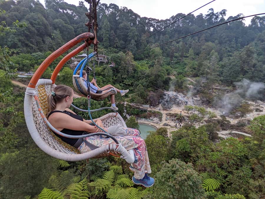 The White Crater, Lake, Suspension Bridge, & Hotspring Tour - Rengganis suspension bridge: the long walk and the photo-friendly viewpoints
