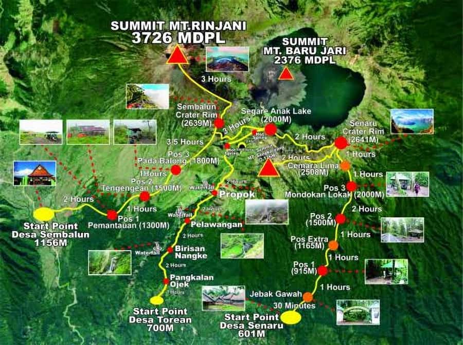 trekking mount rinjani summit join in group tour - Day 1: Senaru to Sembalun savanna, then up to the crater rim camp (2,639m)