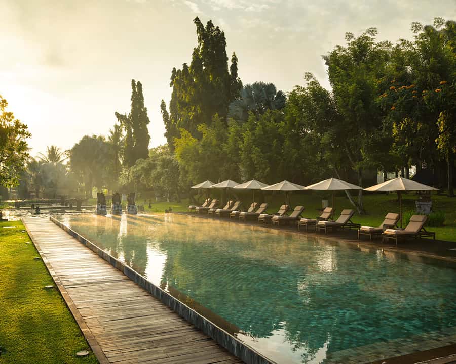 Ubud: Floating Breakfast and Hot Air Balloon Experience - Views over Ubud: rice fields, Mount Agung, and the weather factor