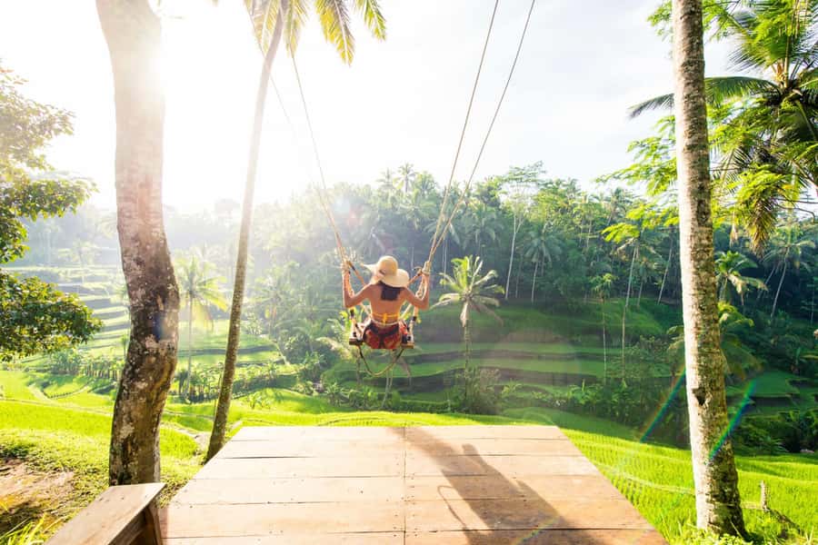 Ubud: Gorilla Face Quad Bike, Jungle Swing, Waterfall & Meal - Satria Agrowisata jungle swing plus coffee and herbal teas