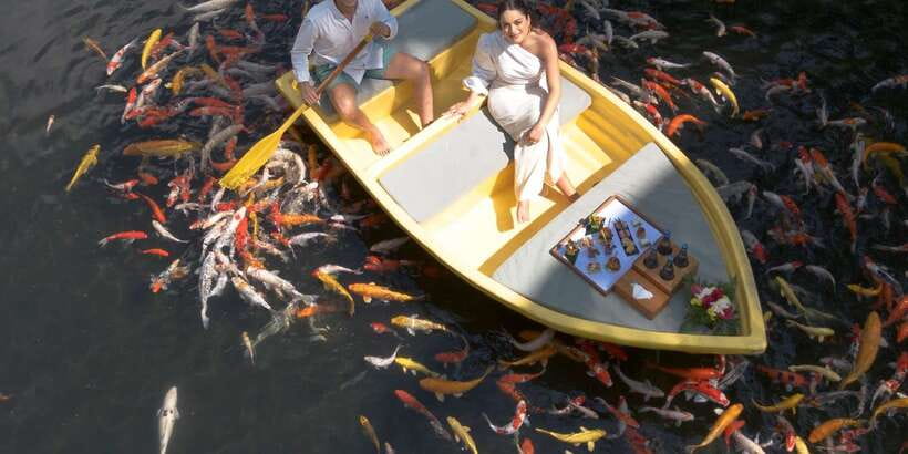 Ubud: The Original Koi Fish Yellow Boat Photo Moment - Pond reality check and expectations for social-media photos