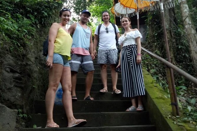 Ubud Tour Monkey Forest, Rice Terrace, Swing, Temple, Waterfall - Stop 4: Tegenungan Waterfall, stairs, rainfall-dependent water, and possible swimming
