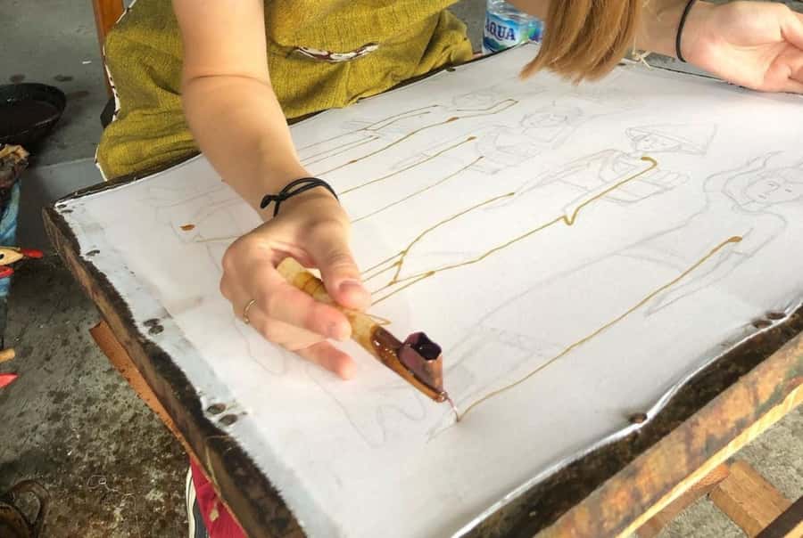 Yogyakarta: Batik Painting Workshop - Wax Removal and the Big Reveal with Boiling Water